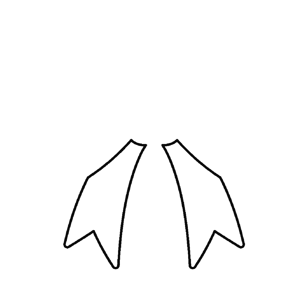 Step 1 of 6: Step-by-step drawing sheet: a tied ribbon bow, built up over six frames from the hanging tails to the loops, knot and folds, black outlines on white