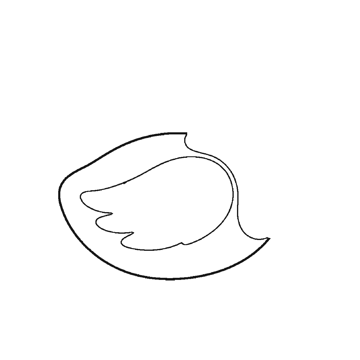 Step 1 of 6: Step-by-step drawing sheet: a duck standing in profile, built up over six frames from the folded wing to the head, body, bill and webbed feet, black outlines on white