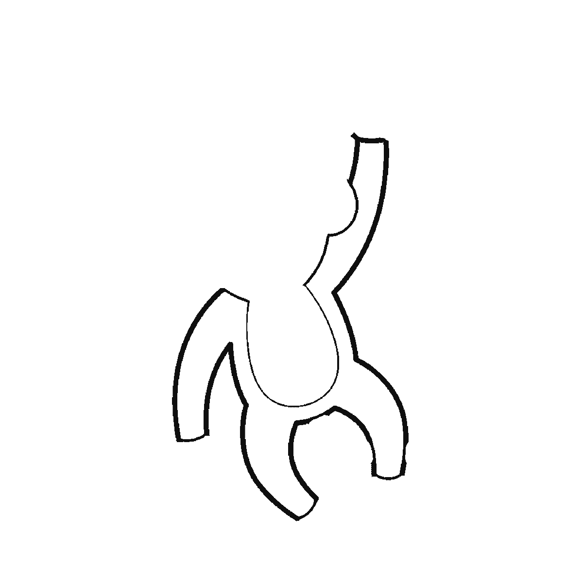 Step 1 of 6: Step-by-step drawing sheet: a monkey hanging by one arm from a leafy branch, built up over six frames from the limbs to the branch, face and curling tail, black outlines on white