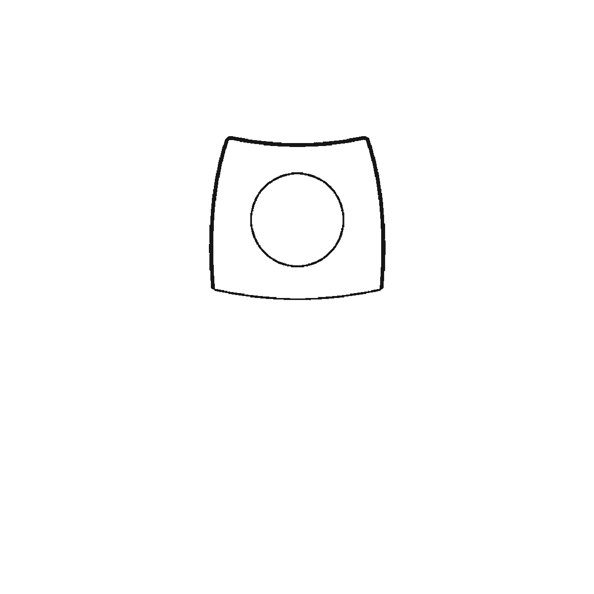 Step 1 of 6: Step-by-step drawing sheet: a cartoon rocket standing upright, built up over six frames from the upper body panel and the porthole circle to the nose cone and lower body, then the two fins one at a time, with the porthole ring, the engine nozzle and three flames last, black outlines on white