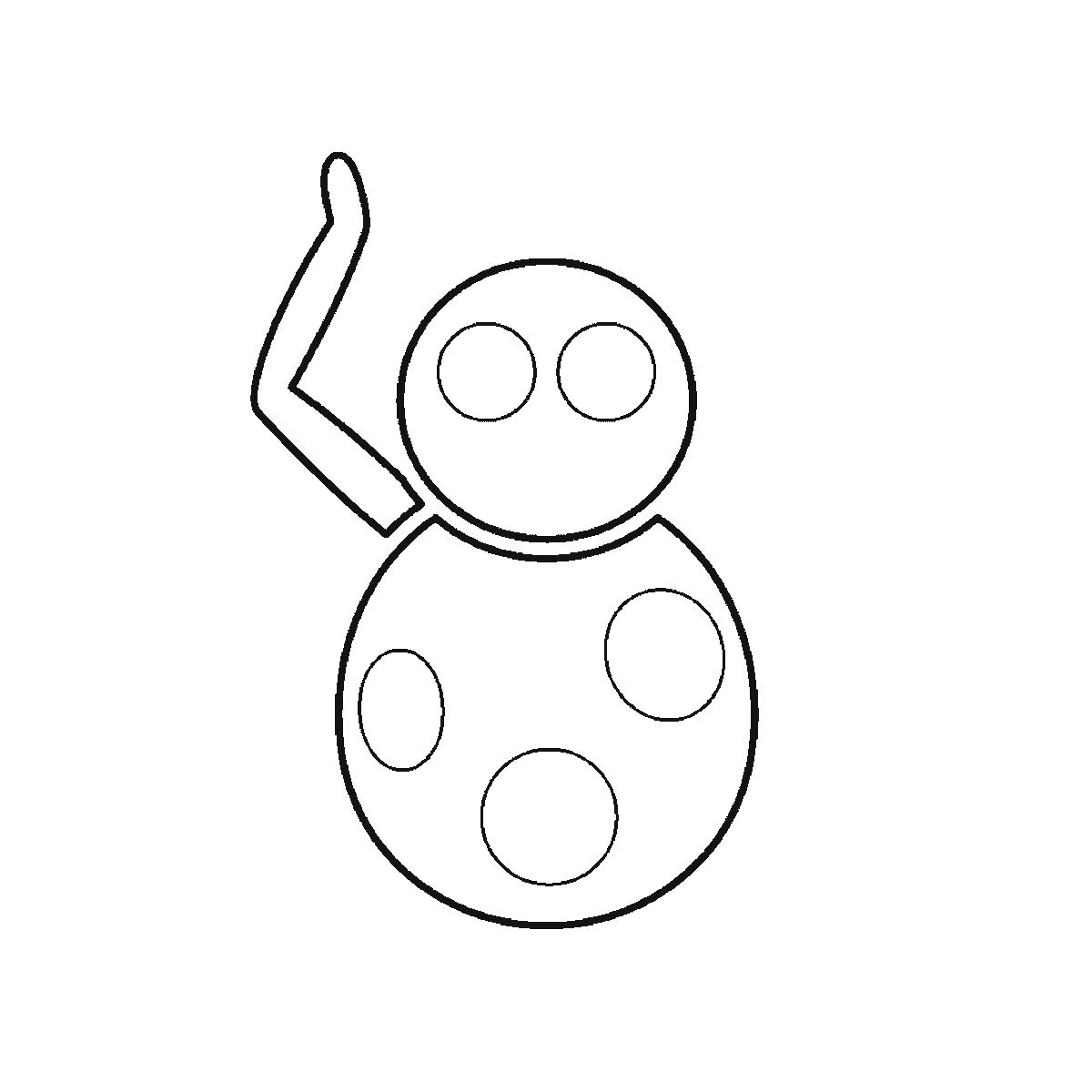 Step 2 of 6: Step-by-step drawing sheet: a friendly cartoon spider facing forward, built up over six frames from the patched oval body to the head, then the eight legs in opposite pairs, with the filled pupils and the hanging thread last, black outlines on white